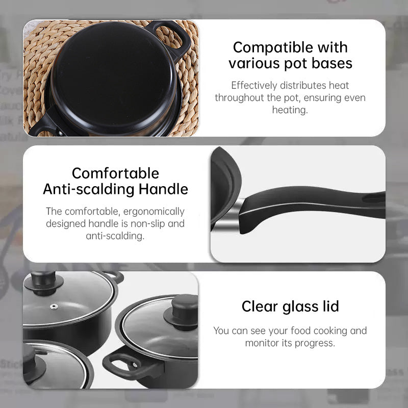 13-Piece Premium Non-Stick Cookware Set: Frying Pans, Casserole, Wok, Multi-Func, Stylish, Durable, Outdoor-Ready