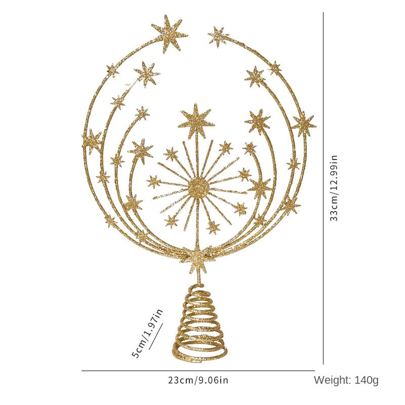 Christmas Tree Top Star Five-Pointed Star Christmas Decoration Christmas Tree Star Ornament Hanging Decor