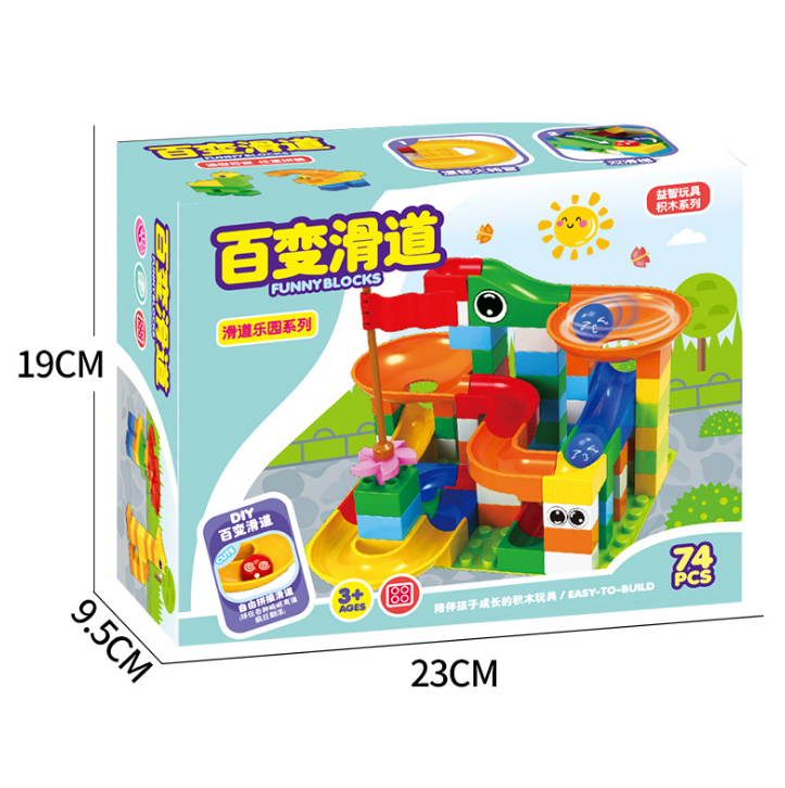 Marble Race Run Maze Balls Track Building Blocks ABS Funnel Slide Big Size Bricks Compatible LegoING Duplo kids Blocks