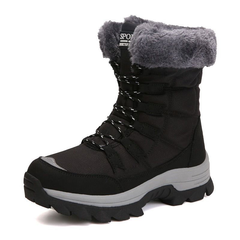 Women's winter plush warm cotton shoes, oversized cotton shoes, snow boots, middle-aged and elderly outdoor snow boots, high top cotton shoes