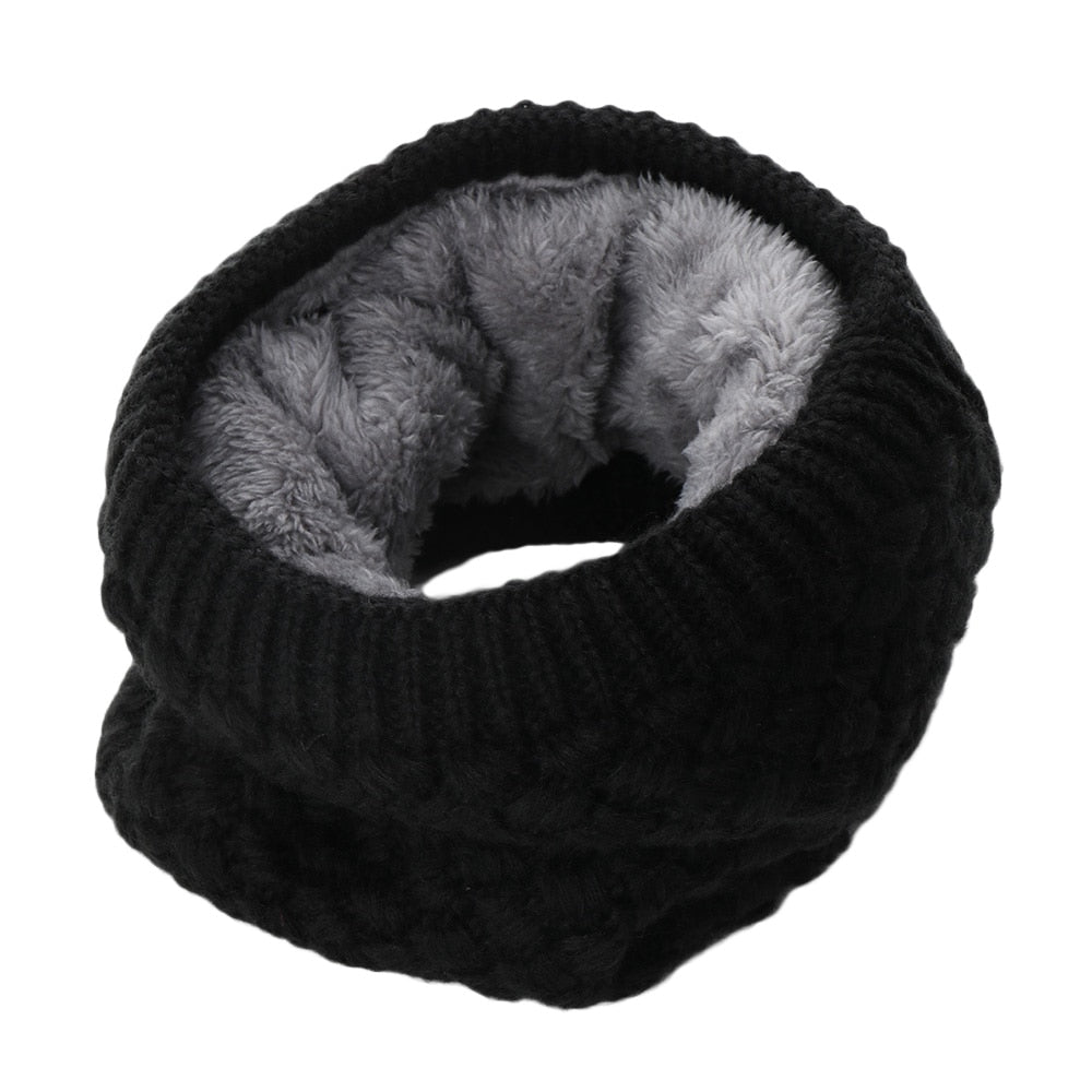 1Pc Winter Warm Brushed Knit Neck Warmer Circle Go Out Wrap Cowl Loop Snood Shawl Outdoor Ski Climbing Scarf For Men Women