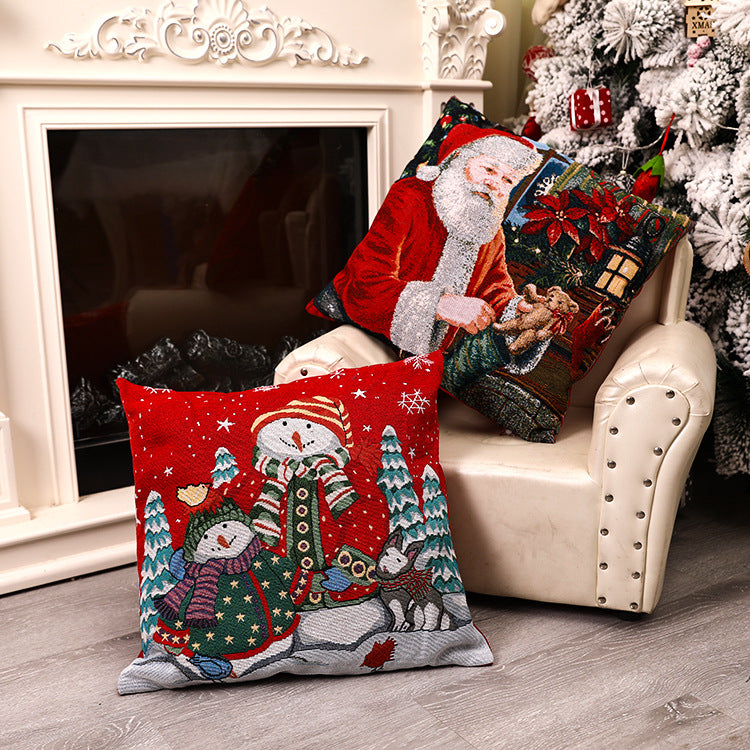 Christmas New Products: European and American Christmas Square Pillow Cover, Home Christmas Decorations, Window Display, Atmosphere Decoration Supplies