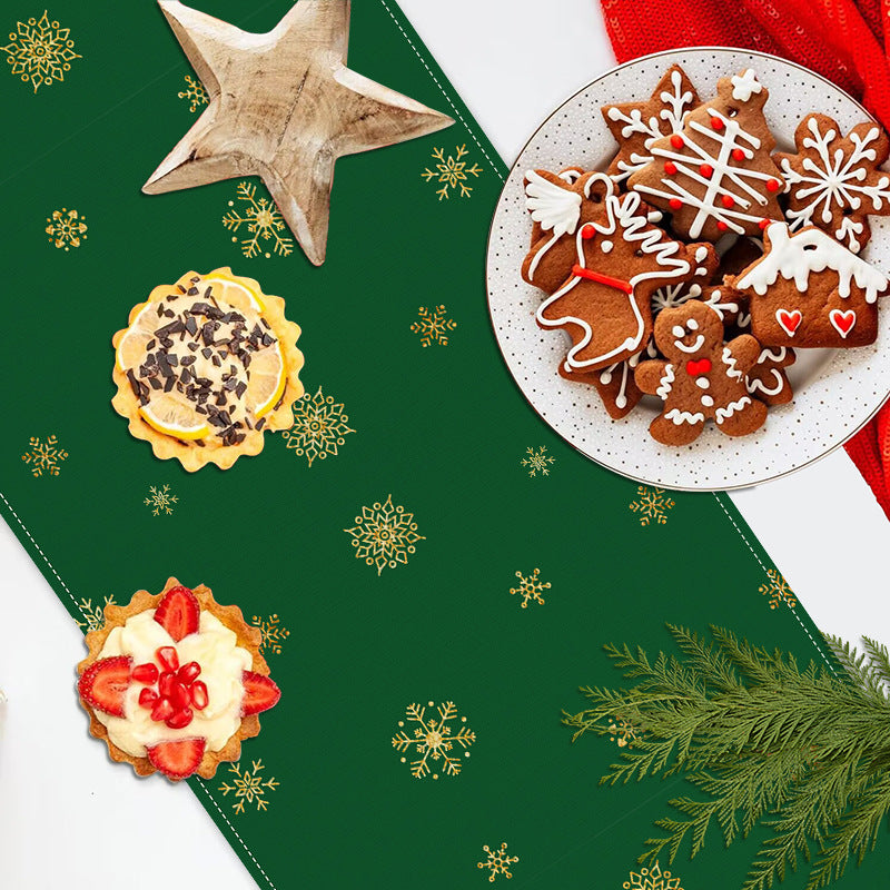 Christmas decoration table flag holiday party kitchen table decoration tablecloth mat tea flag linen tablecloth