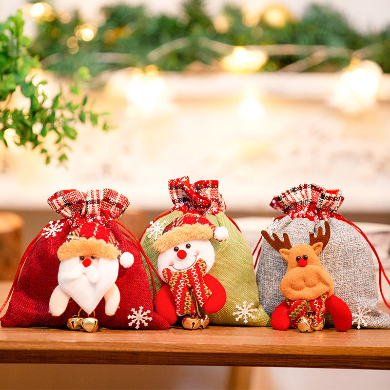Christmas Fabric Bag, Christmas Gift BaApple Bag, Cartoon Candy Bag
