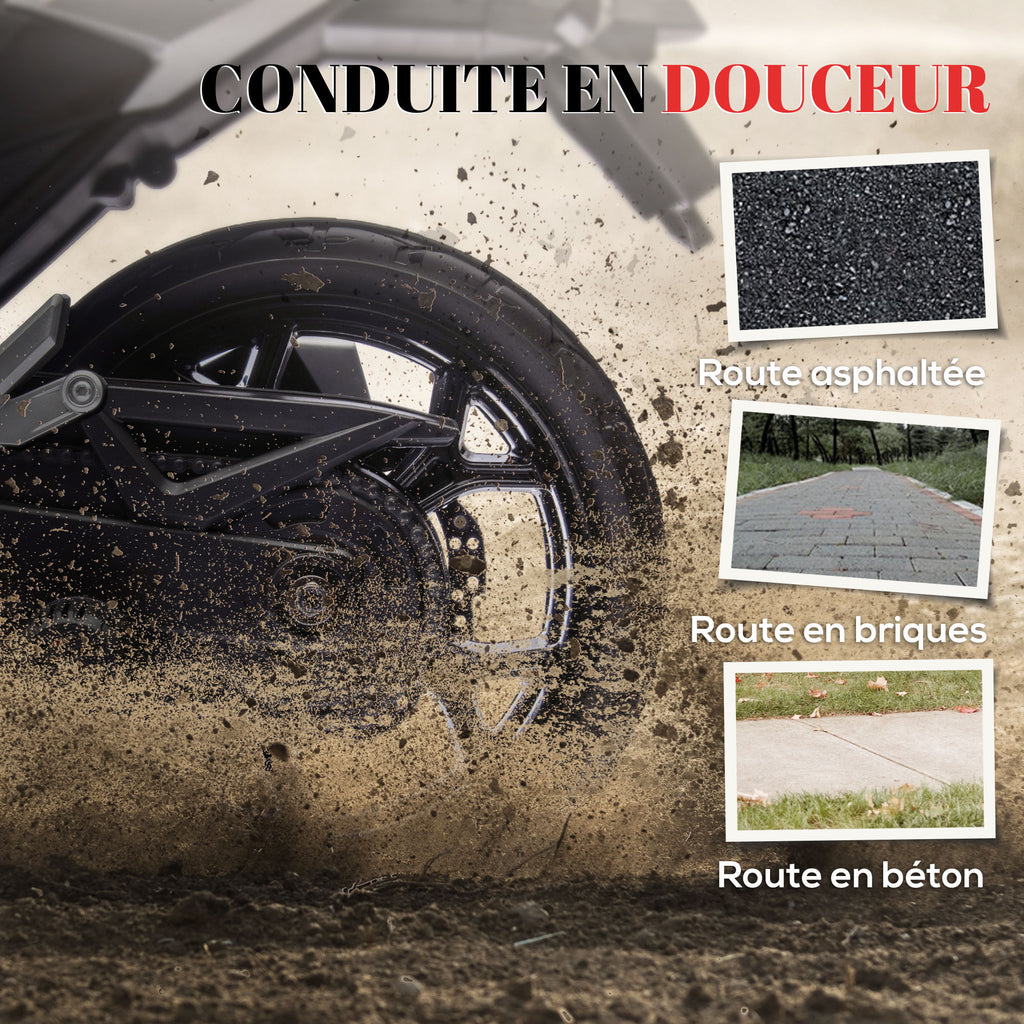 Moto électrique pour enfants 12V moto porteur Honda pour enfants 3 à 6 ans avec musique, phares rouge-6