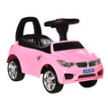 Porteur enfants voiture, véhicule à pousser avec coffre à jouets, klaxon, phares et musique, 63,5 x 28 x 36 cm, rose-0