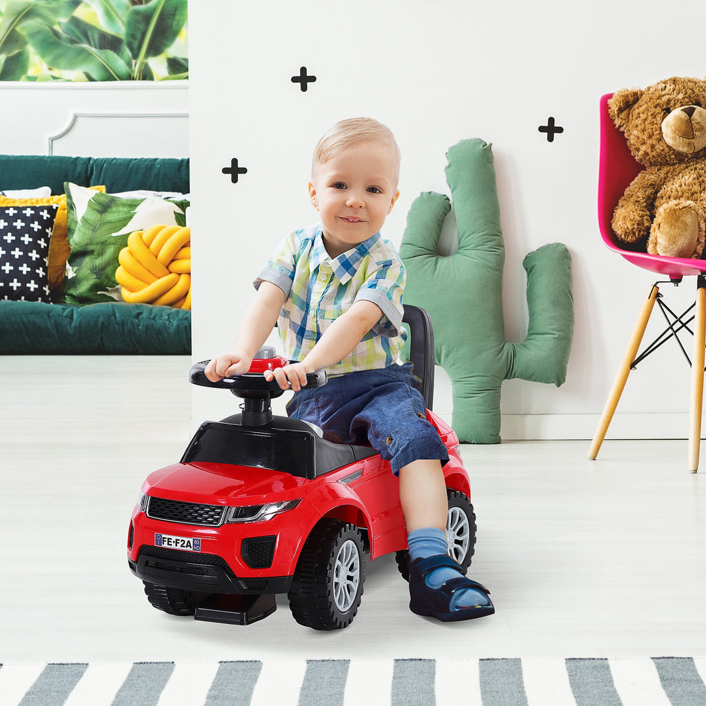 Porteur Enfant Véhicule à Pousser, Porteur Bébé avec Klaxon, Compteurs Factices et Coffre à Jouets, pour Enfants de 12 à 36 Mois, Rouge-9