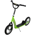 Trottinette patinette Enfants à partir de 5 Ans Grandes Roues Guidon réglable poignée Frein et béquille Acier Vert-0