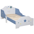 Lit pour enfants de 3 à 6 ans design étoiles sommier à lattes inclus chambre moderne 143 x 74 x 59 cm bleu blanc-0