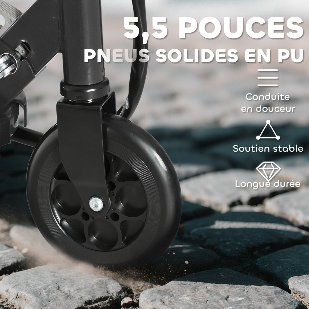Trottinette électrique pliante pour enfant de +7ans, 120W Vitesse max 12km/h, 74x36x82,5-92,5 cm Noir-5