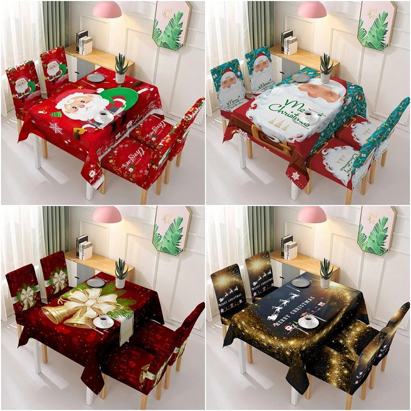 Christmas Table Cloth Polyester Rectangular Tablecloth 3D Printed Table