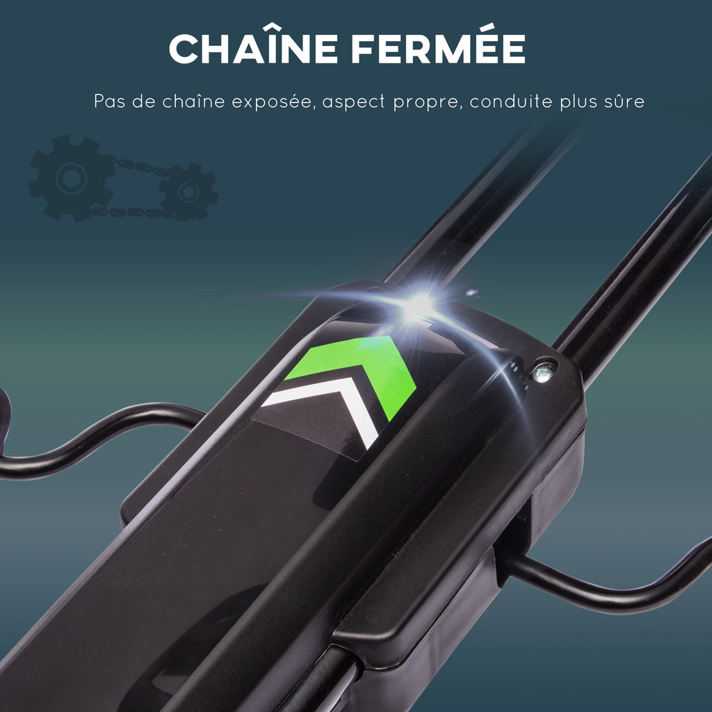 Kart à pédales pour enfant siège réglable 3 positions frein à main enfant de 5 à 12 ans noir-6