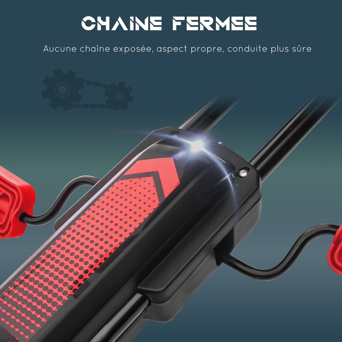 Kart à pédales pour enfant siège réglable 3 positions frein à main enfant de 5 à 12 ans rouge noir-6