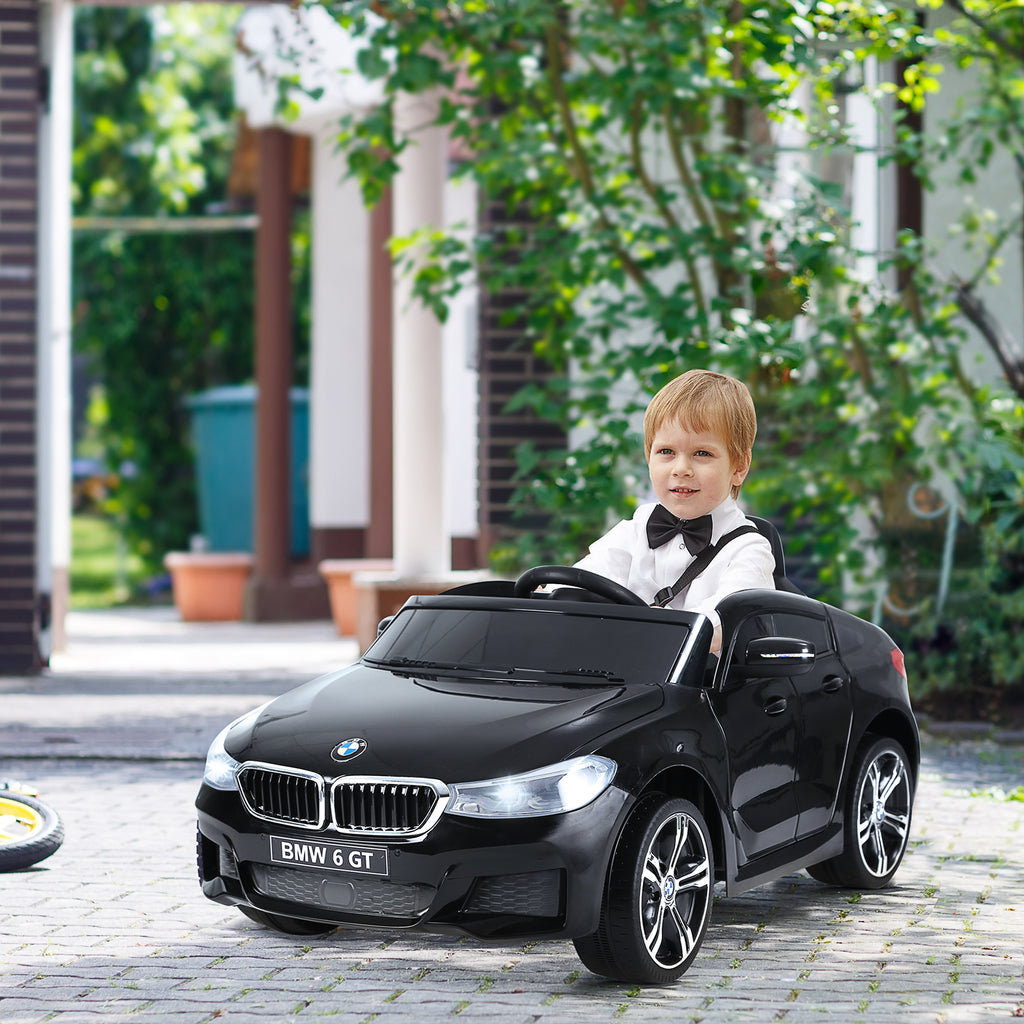 Voiture électrique Enfants 6 V 3 Km/h Max. Effets sonores et Lumineux télécommande Incluse Noir BMW 6 GT-1
