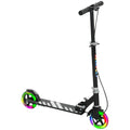 Trottinette enfants 3 à 8 ans, trottinette pliable à 2 roues LED roues lumineuses, 4 réglages en hauteur, noir-0