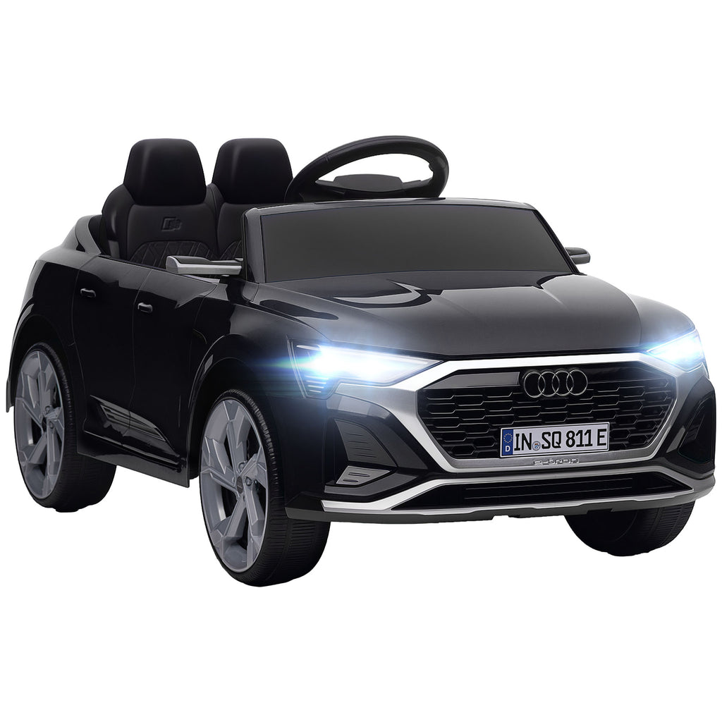 Voiture électrique pour enfants Licence Audi Q8 e-tron Sportback 12V télécommande, phares, musique, klaxon, 3-4 ans noir-0