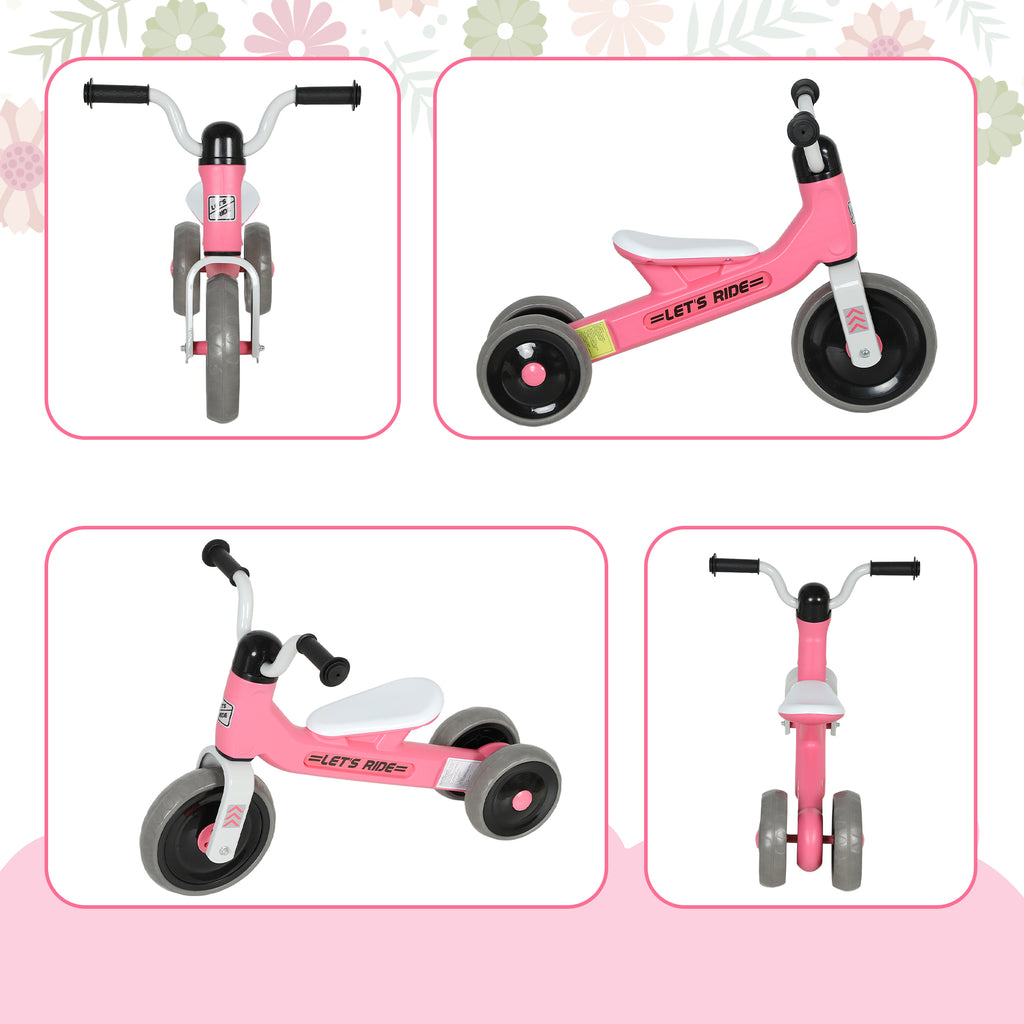 Draisienne bébé 1-3 ans jusqu'à 20 kg, vélo enfants sans pédale, 3 roues silencieuses, 69 x 40 x 49 cm, rose-8