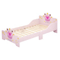 Lit Enfant 140 x 70 cm - lit d'enfant Design Princesse Motif Couronne - sommier à Lattes Inclus - MDF Contre-plaqué Rose-0