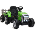 Tracteur électrique avec remorque amovible, pour enfants de 3 à 6 ans avec télécommande MP3 musique affichage lumières-0