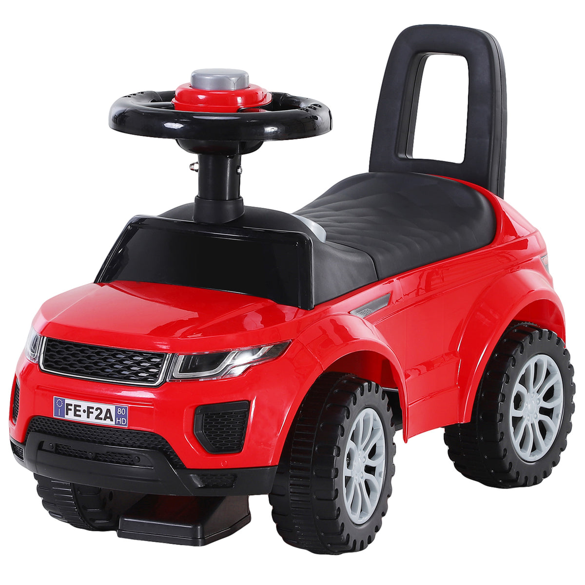 Porteur Enfant Véhicule à Pousser, Porteur Bébé avec Klaxon, Compteurs Factices et Coffre à Jouets, pour Enfants de 12 à 36 Mois, Rouge-0