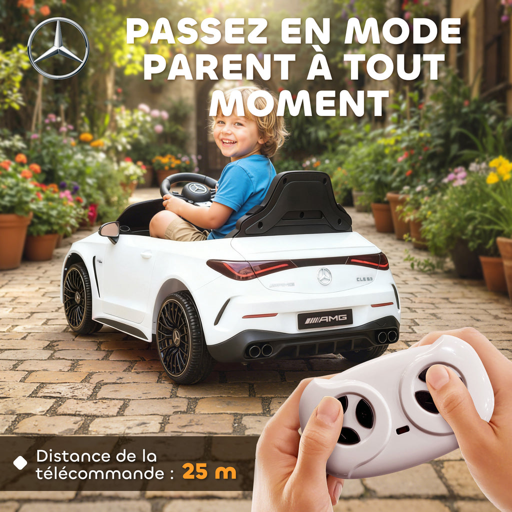Voiture électrique enfants Mercedes AMG CLE 53 12V 2 moteurs télécommande parentale 2,4G 99 x 55 x 43 cm blanc-4