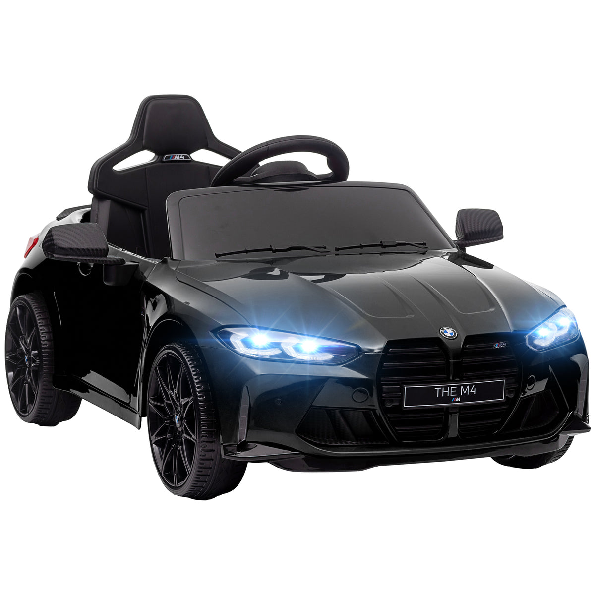 Voiture Électrique pour Enfants BMW M4 12V avec Télécommande 2,4G, Double Moteur, Klaxon, Lumières LED, Noir-0