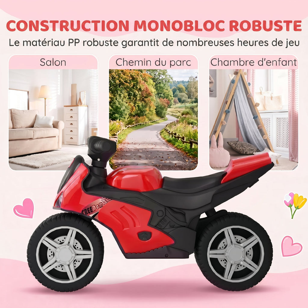 Draisienne pour Enfant, Vélo d'Équilibre avec Musique et Roues Extra-Larges, pour Filles et Garçons 18-36 Mois, Rouge-6
