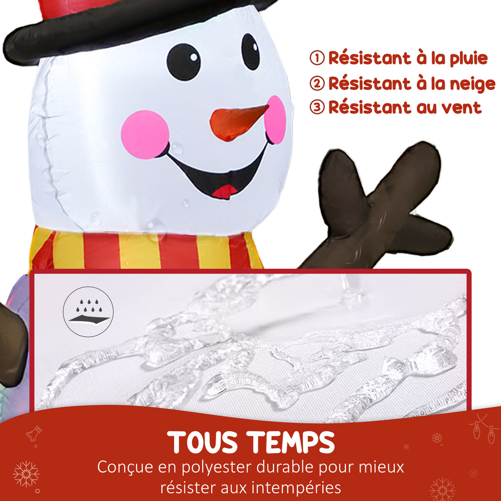 Bonhomme de neige et pingouins gonflable de Noël de 180 cm avec lumières LED, décoration de Noël intérieur et extérieur-6