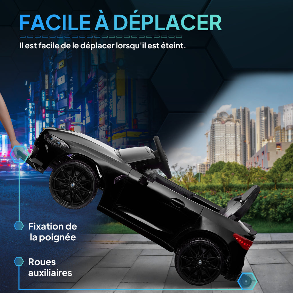 Voiture Électrique pour Enfants BMW M4 12V avec Télécommande 2,4G, Double Moteur, Klaxon, Lumières LED, Noir-4