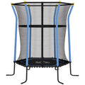 Trampoline pour enfant 1,22 x 1,11 x 1,9 m filet de sécurité porte zippée 6 poteaux rembourrés inclus bleu noir-0