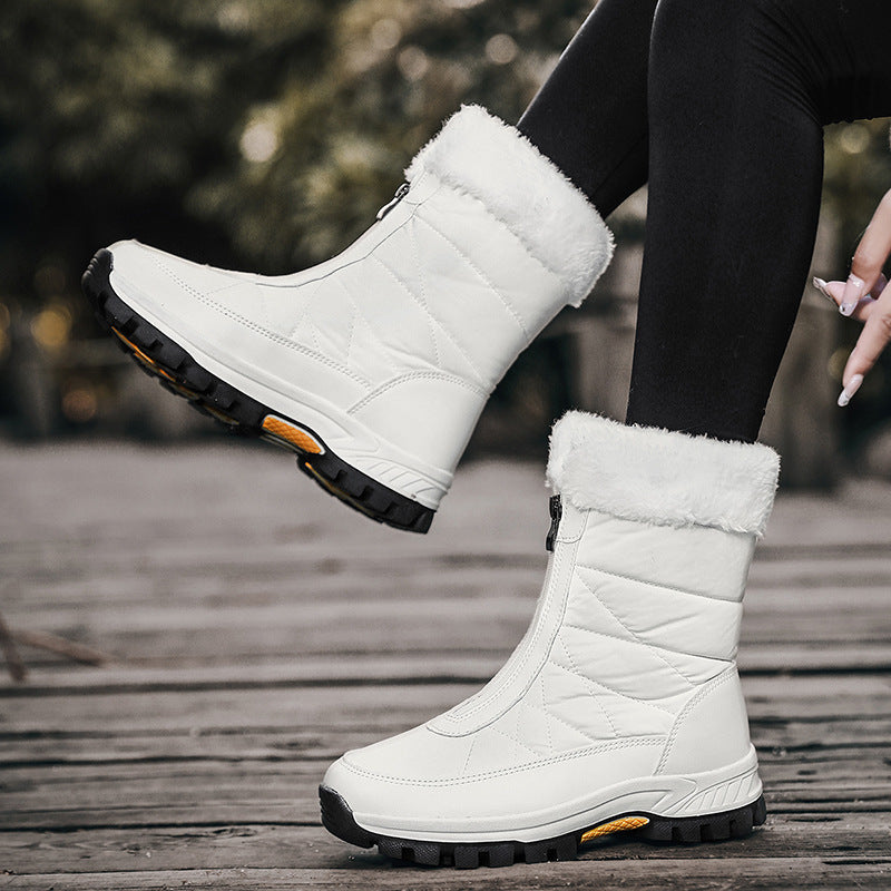 Thick and Warm Snow Boots with Velvet, Large Cotton Shoes