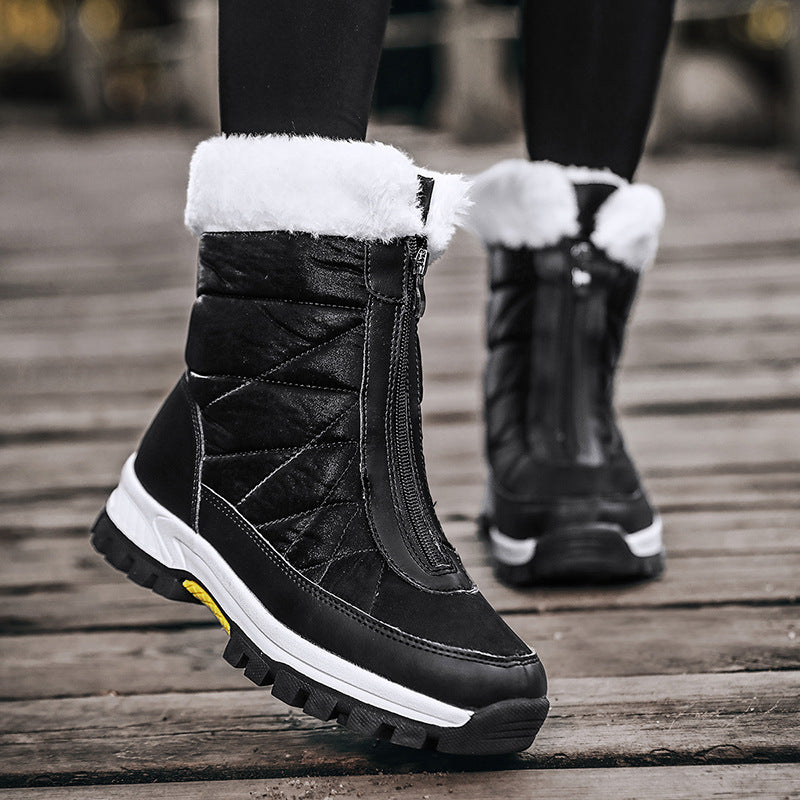 Thick and Warm Snow Boots with Velvet, Large Cotton Shoes