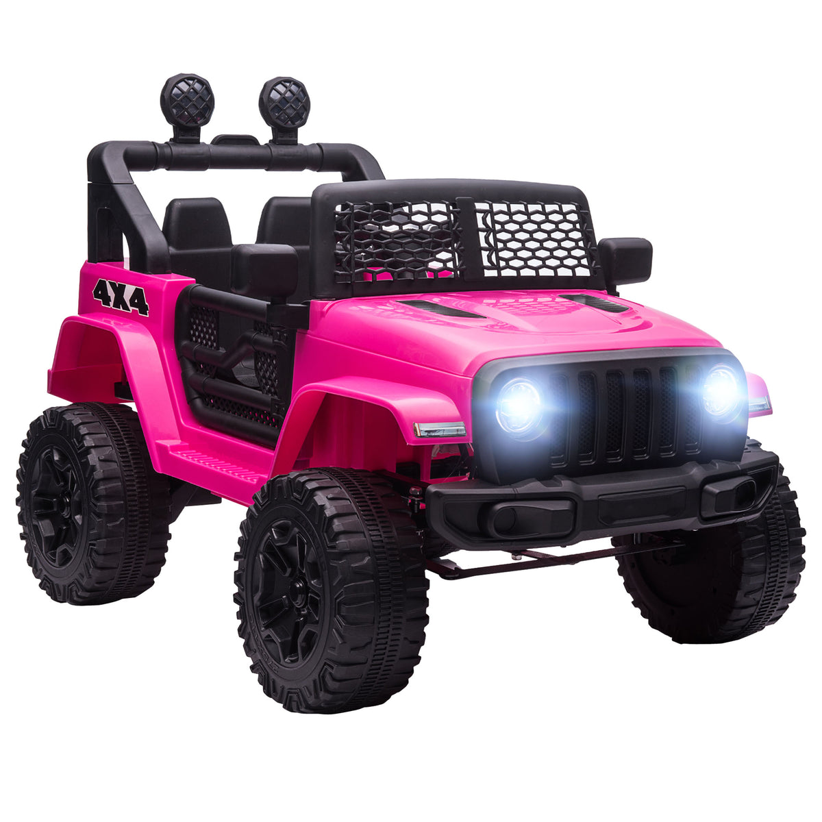 Voiture électrique Enfant Propulsion arrière 12 V 5 Km/h Max. télécommande Effets Lumineux sonores 100x65x72cm Rose-0