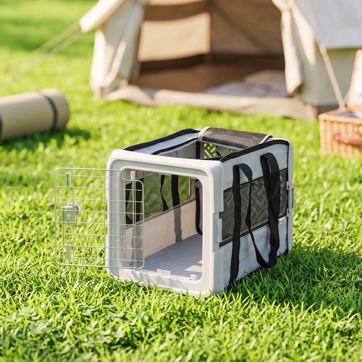 Sac de Transport pour Chat et Chien Pliable Tissu 300D Jusqu'à 10 kg 49,5 x 34 x 35,5 cm Gris-1