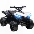 Quad électrique enfant 6V, voiture électrique enfants ATV, musique et phares LED, pour 18-56 mois, 70x42x45cm, blanc-0