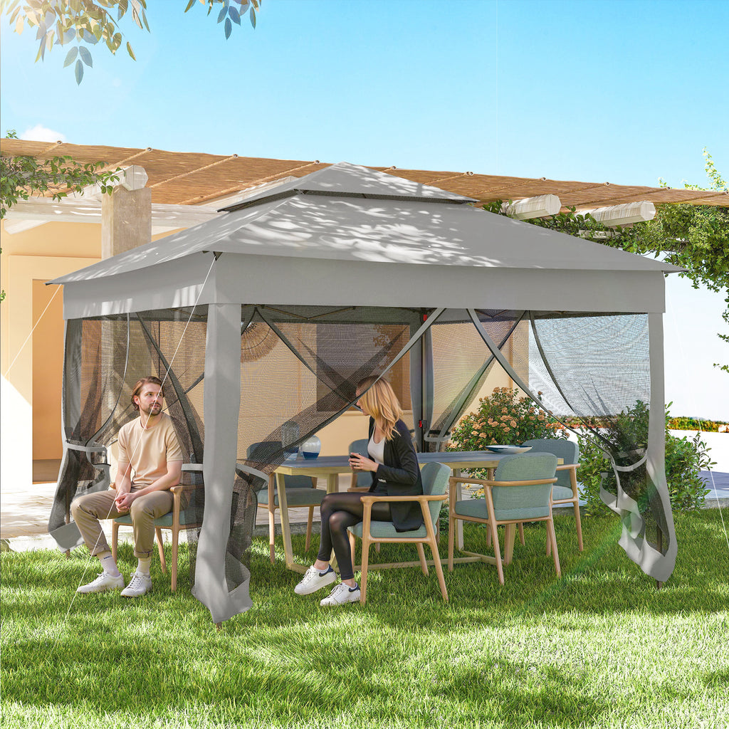 Tonnelle Barnum de Jardin Pop-up Pliant Acier Polyester imperméabilisé Anti UV moustiquaires + Sac de Transport-7