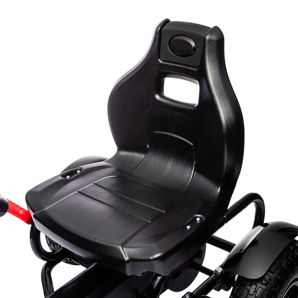 Kart à pédales pour enfant siège réglable 3 positions frein à main enfant de 5 à 12 ans noir-8