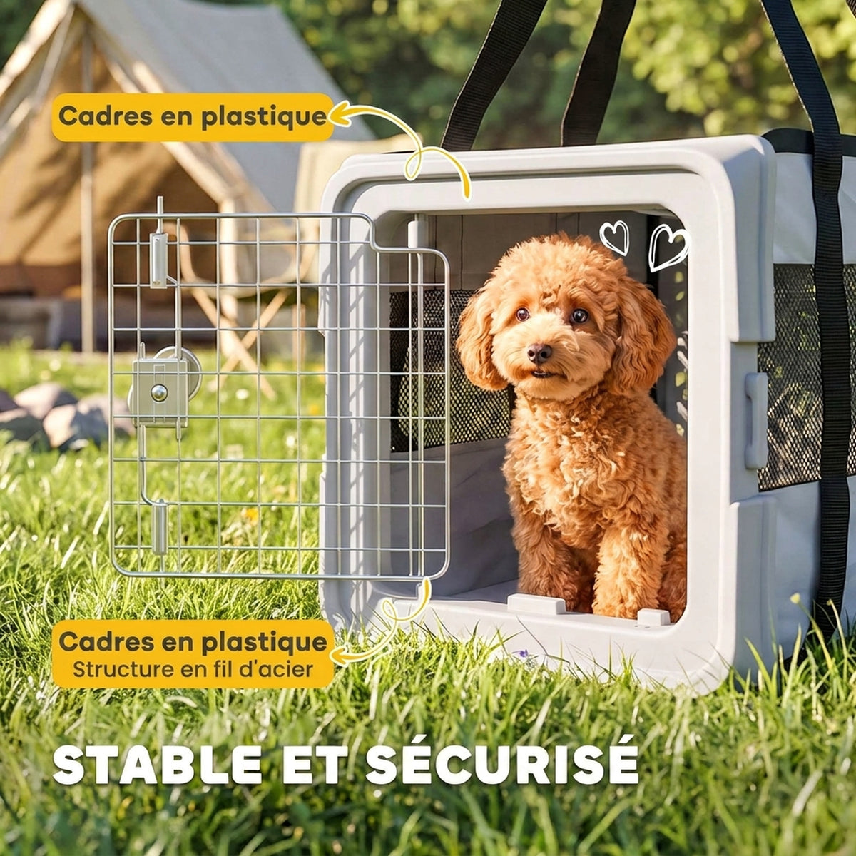 Sac de Transport pour Chat et Chien Pliable Tissu 300D Jusqu'à 10 kg 49,5 x 34 x 35,5 cm Gris-6