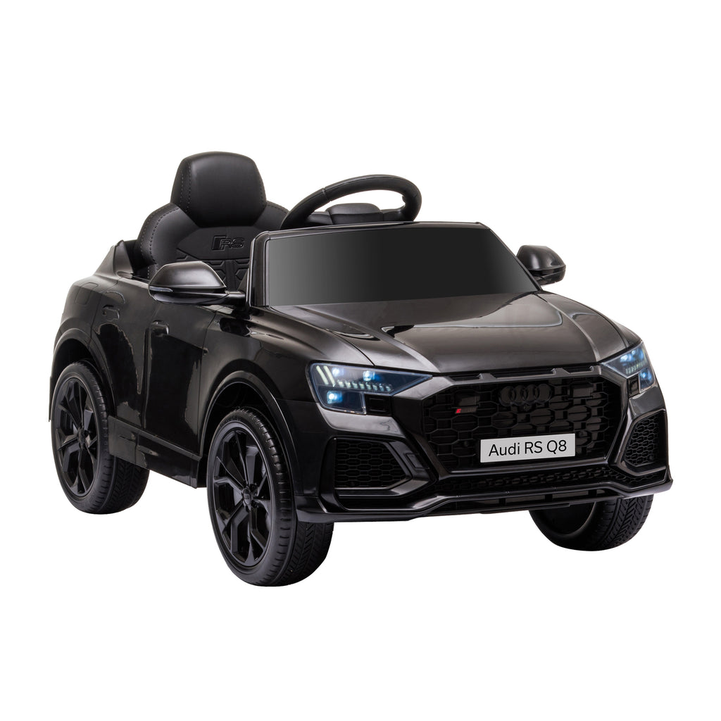 Voiture électrique enfants sous licence Audi RS Q8, véhicule électrique avec télécommande, USB, Bluetooth, noir-0