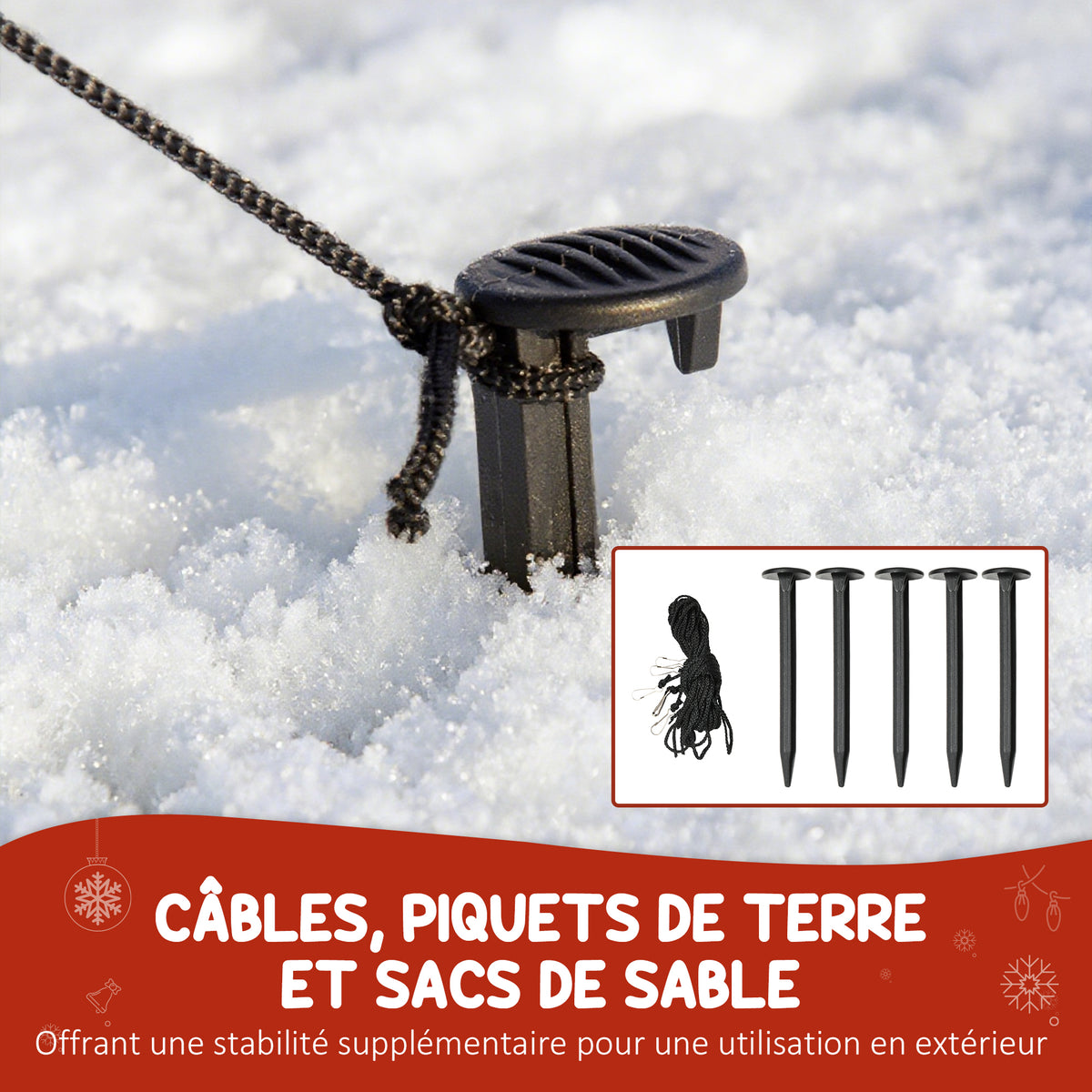 Bonhomme de neige et pingouins gonflable de Noël de 180 cm avec lumières LED, décoration de Noël intérieur et extérieur-5