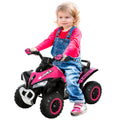 Porteur Enfants SANS Moteur Quad 18-36 Mois dim. 67L x 38l x 44H cm Effets Lumineux et sonores Rose Noir PAS ÉLECTRIQUE-0