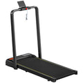 Tapis de marche 2 en 1, tapis de course pliable Inclinaison à 10% 6 KM/H, moteur 2,0 HP, télécommande 109x48x100cm noir-0