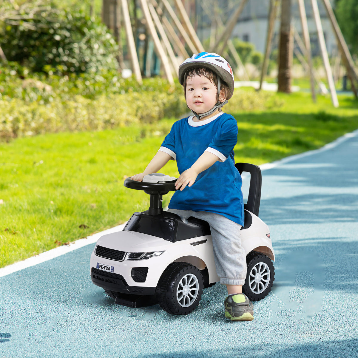 Porteur Enfant Véhicule à Pousser, Porteur Bébé avec Klaxon, Compteurs Factices et Coffre à Jouets, pour Enfants de 12 à 36 Mois, Blanc-9
