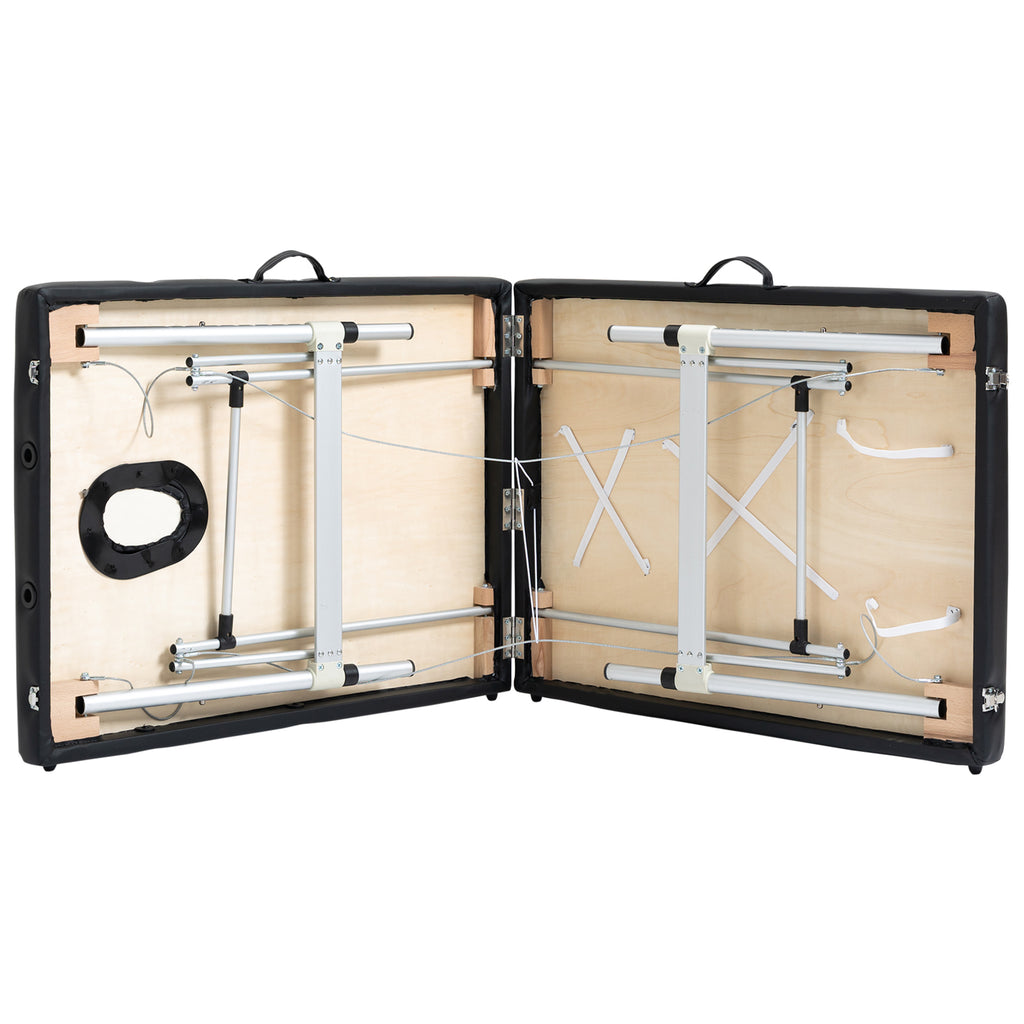 Table de massage pliable portable + housse de transport charge max. 225 Kg hauteur réglable 210 x 90 cm noir-7