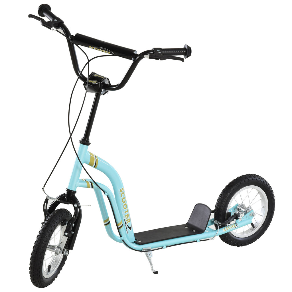 Trottinette pour enfants 5 à 12 ans 2 roues, patinette enfant avec hauteur réglable 120 x 58 x 85-95 cm bleu-0