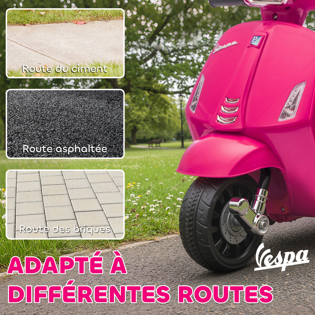 Moto électrique enfants 6 V, voiture électrique enfants avec Roues d'Apprentissage, pour 2-4 Ans, 71 x 37 x 52 cm, Rose-5