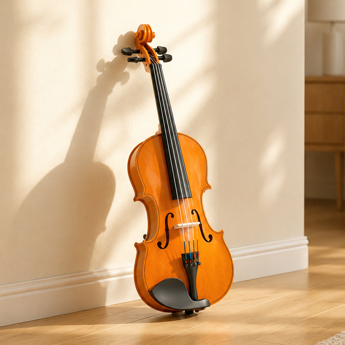 Violon 4/4 ensemble de violon en bois massif pour adultes et débutants avec étui léger et portable 60 x 21 cm marron-1