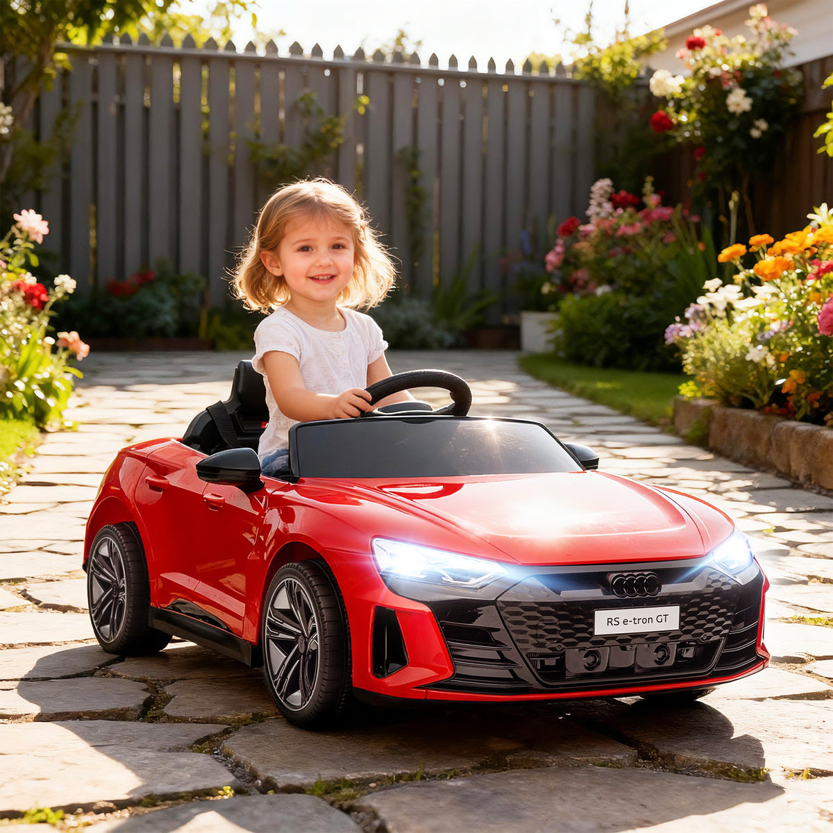 Voiture électrique enfant 12 V - véhicule électrique avec télécommande parentale fournie - V. Max. 5 Km/h - effets sonores, lumineux - Audi RS E-tron GT rouge-9