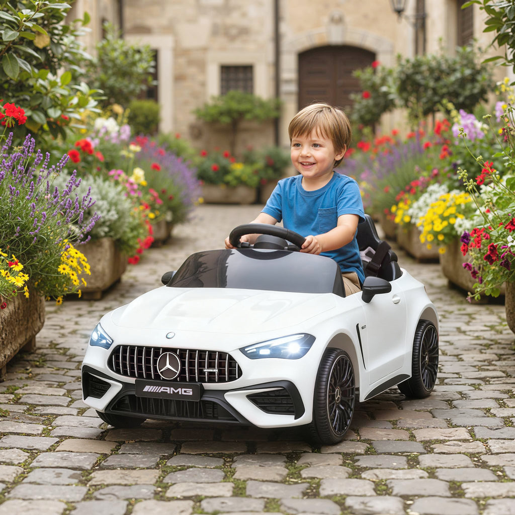 Voiture électrique enfants Mercedes AMG CLE 53 12V 2 moteurs télécommande parentale 2,4G 99 x 55 x 43 cm blanc-1