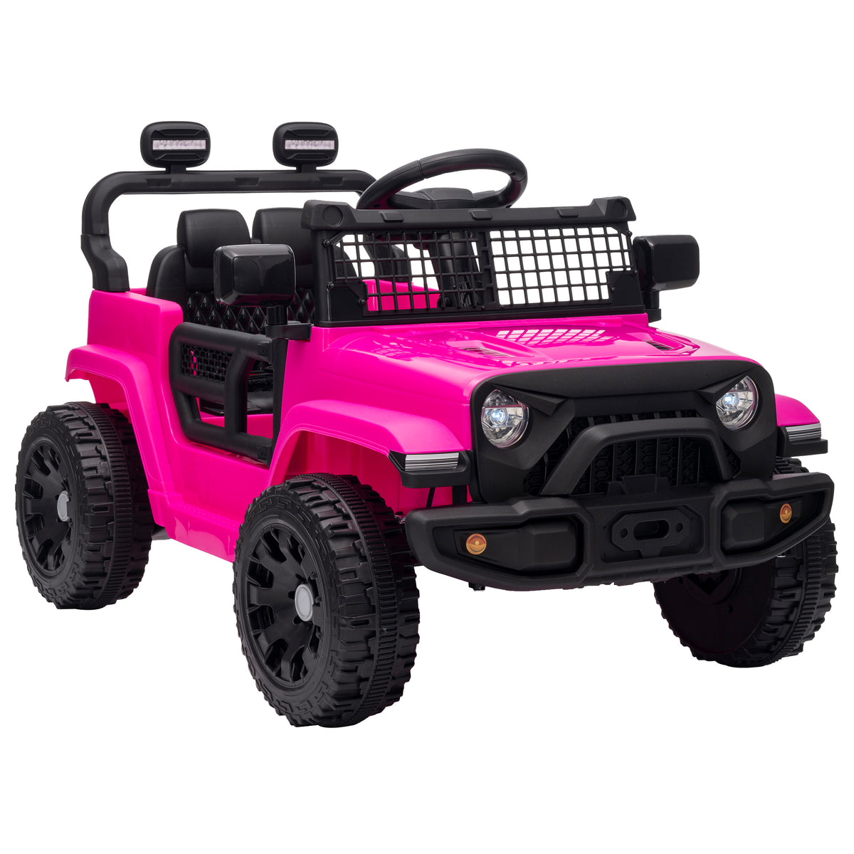 Voiture Électrique Enfants 12V, Buggy Électrique Enfants, 2-4 km/h, 2 Moteurs, Télécommande, Batterie Lithium, Rose-0